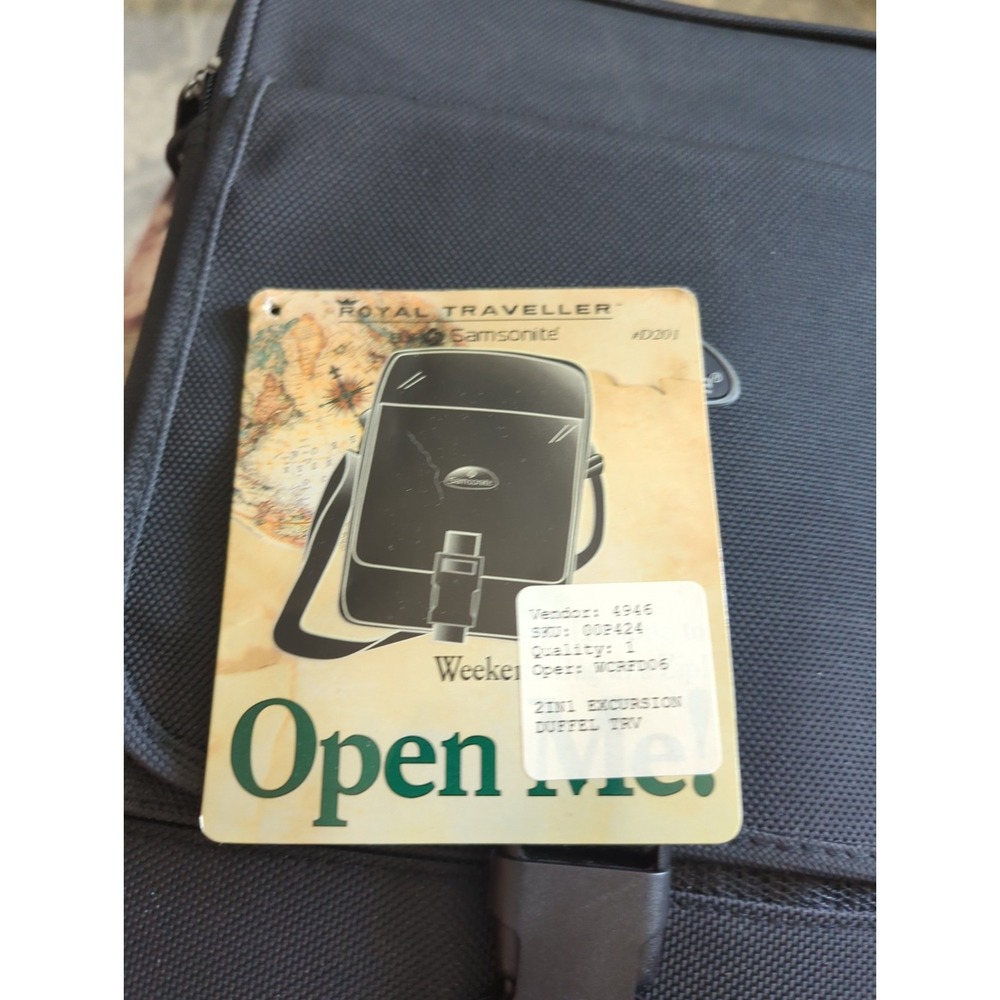 Royal Traveller Samsonite D201 Bag to Duffle 2-in-1 Vintage NWT w/Strap Black - Picture 3 of 6